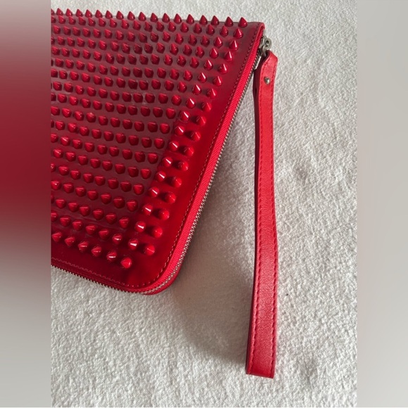 Christian Louboutin Red patent cris spiked leather Pouch for I pad or much more! - Picture 7 of 14